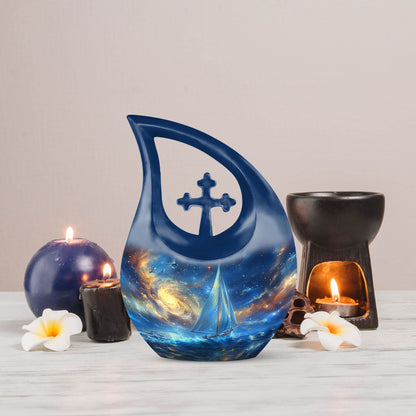 10-inch Pink Sail Boat Urn 