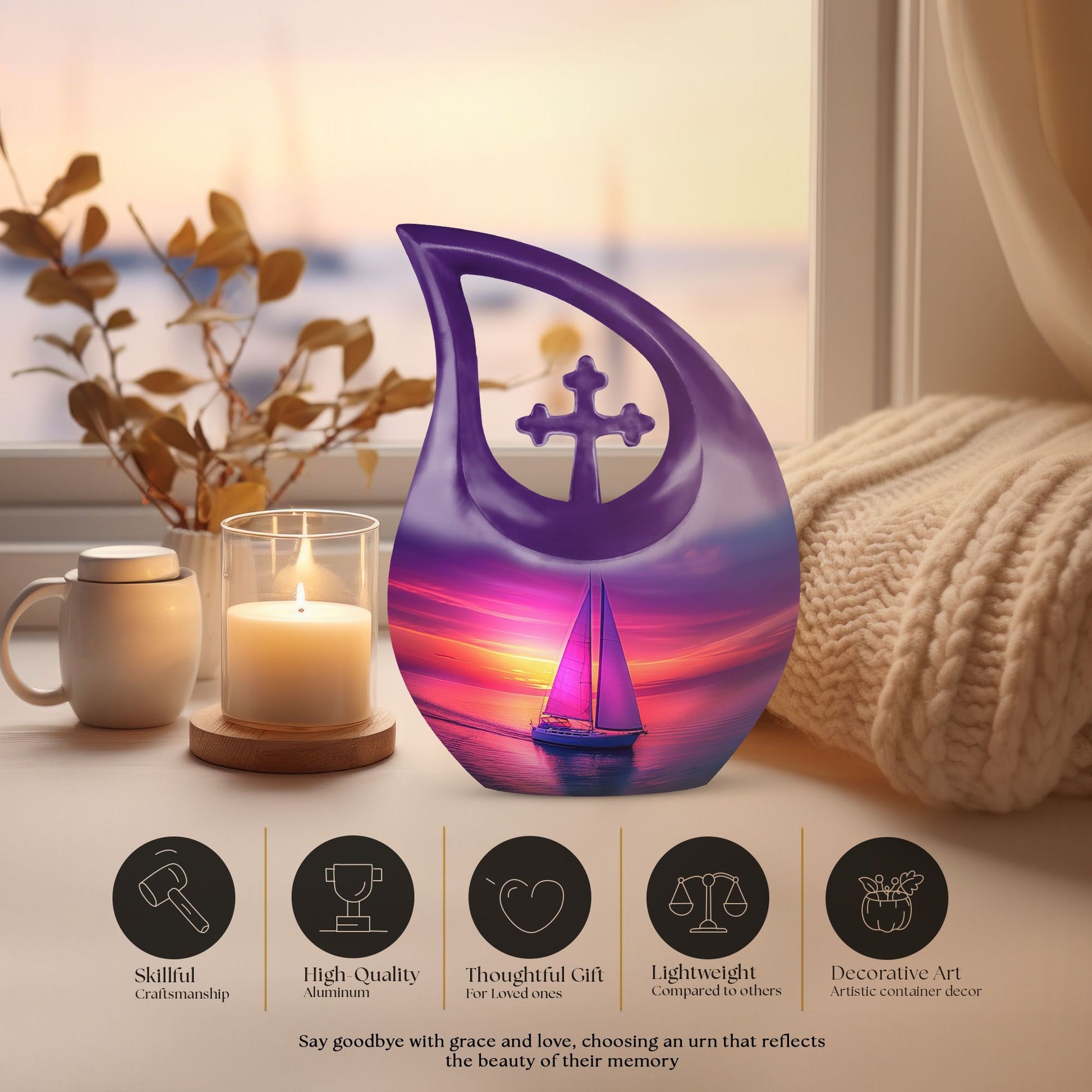 10-inch Sail Boat Urn,