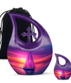 Sail Boat Memorial Urn - Purple Burial Urns For Adult Human Ashes