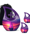Sail Boat Memorial Urn - Purple Burial Urns For Adult Human Ashes