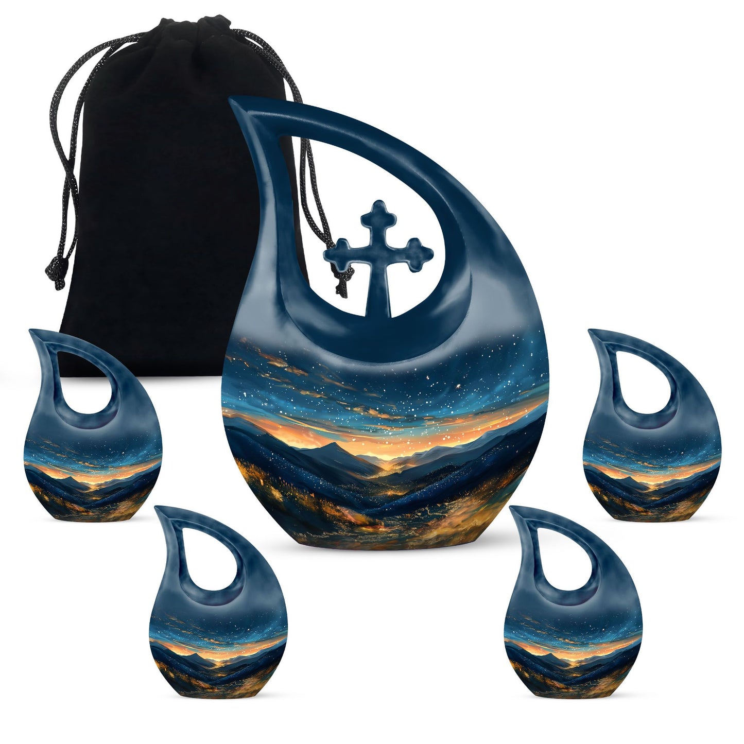 Personalized Sunset Cremation Urn for Mom - 10-inch, 200 cu in - Yatskia