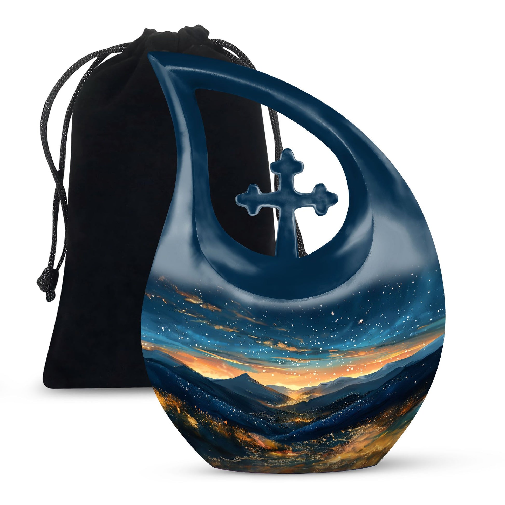 Starry Night Theme Large Urn 10 Inch