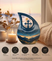 Affordable 10-inch Starry Night Urn with Cross Drop design