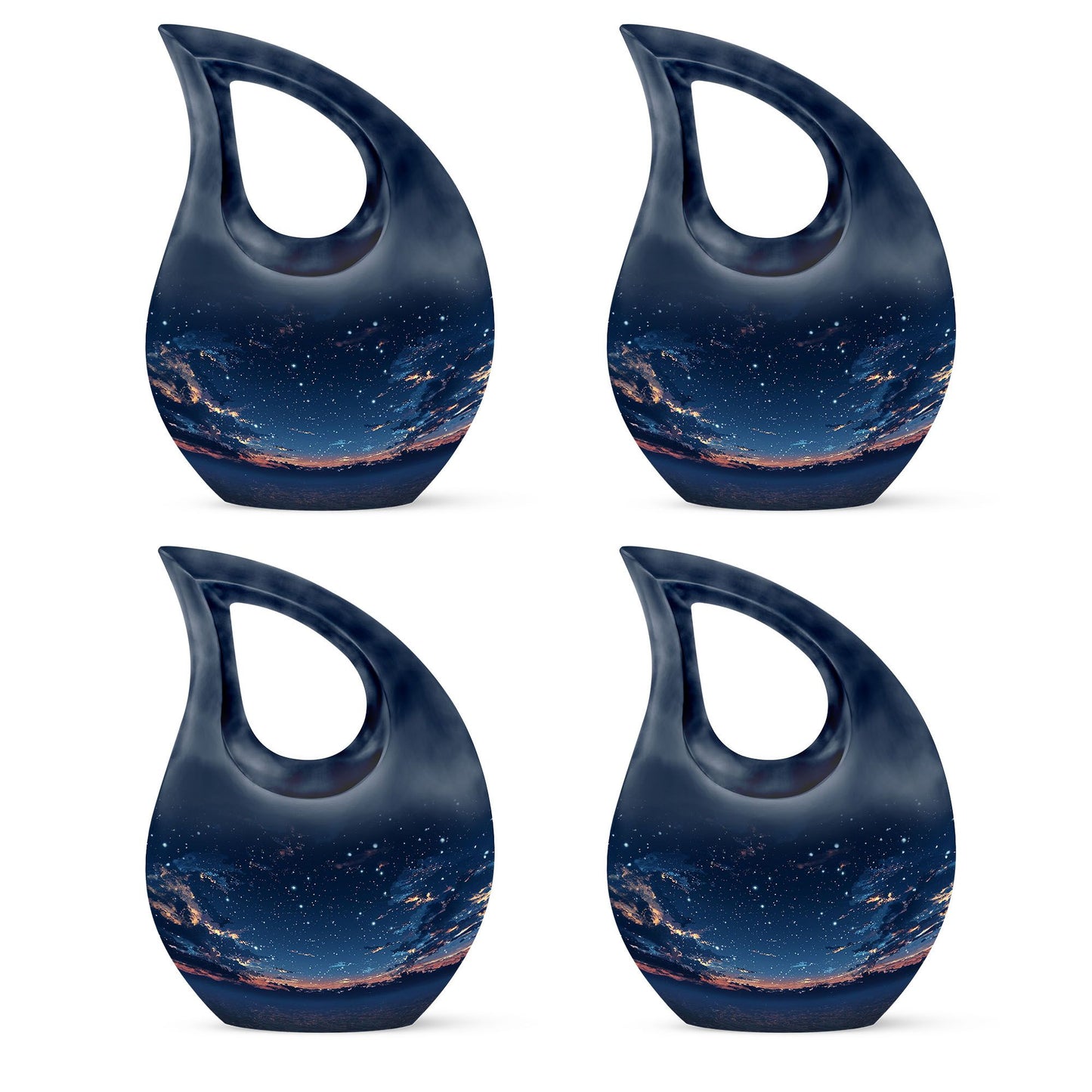 Personalized Starry Night Cremation Urn for Human Ashes - 10-inch, 200 cu in - Yatskia