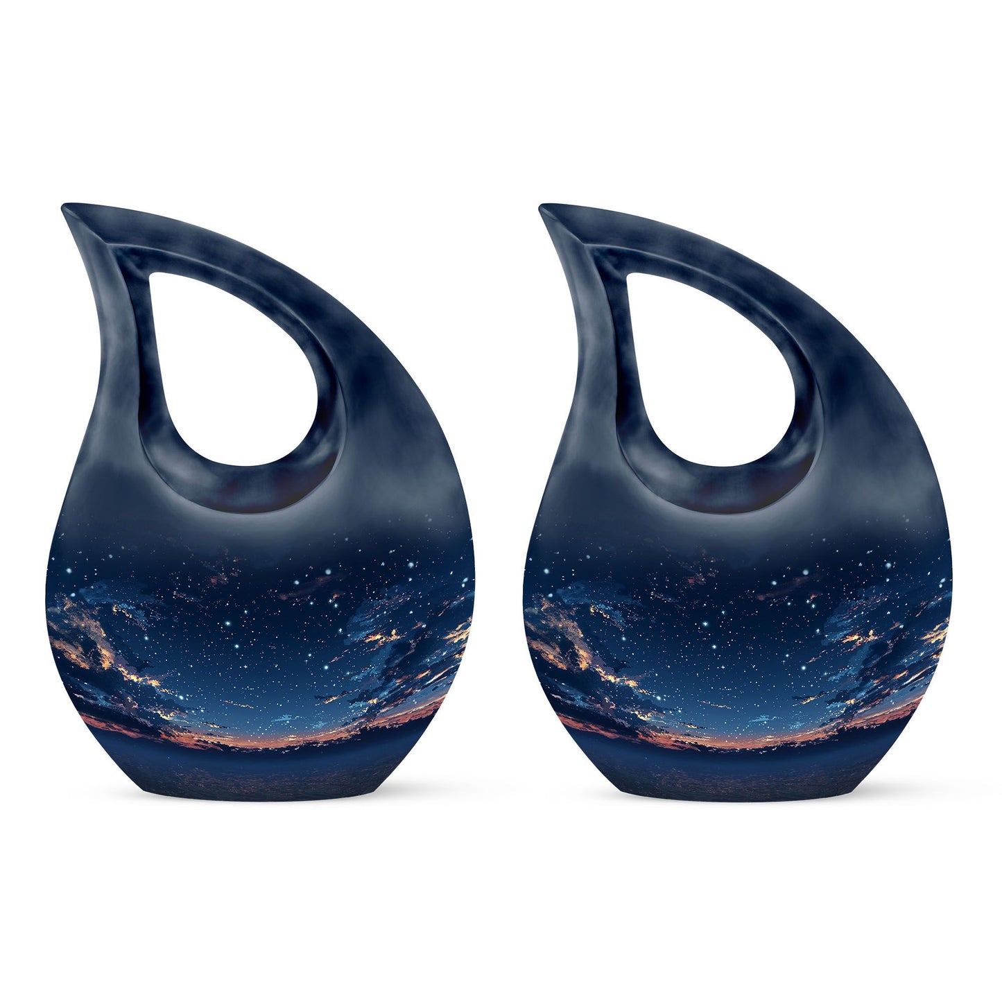 Personalized Starry Night Cremation Urn for Human Ashes - 10-inch, 200 cu in - Yatskia