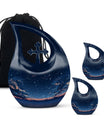 10-inch Starry Night Memorial Urn with Cross Drop design,
