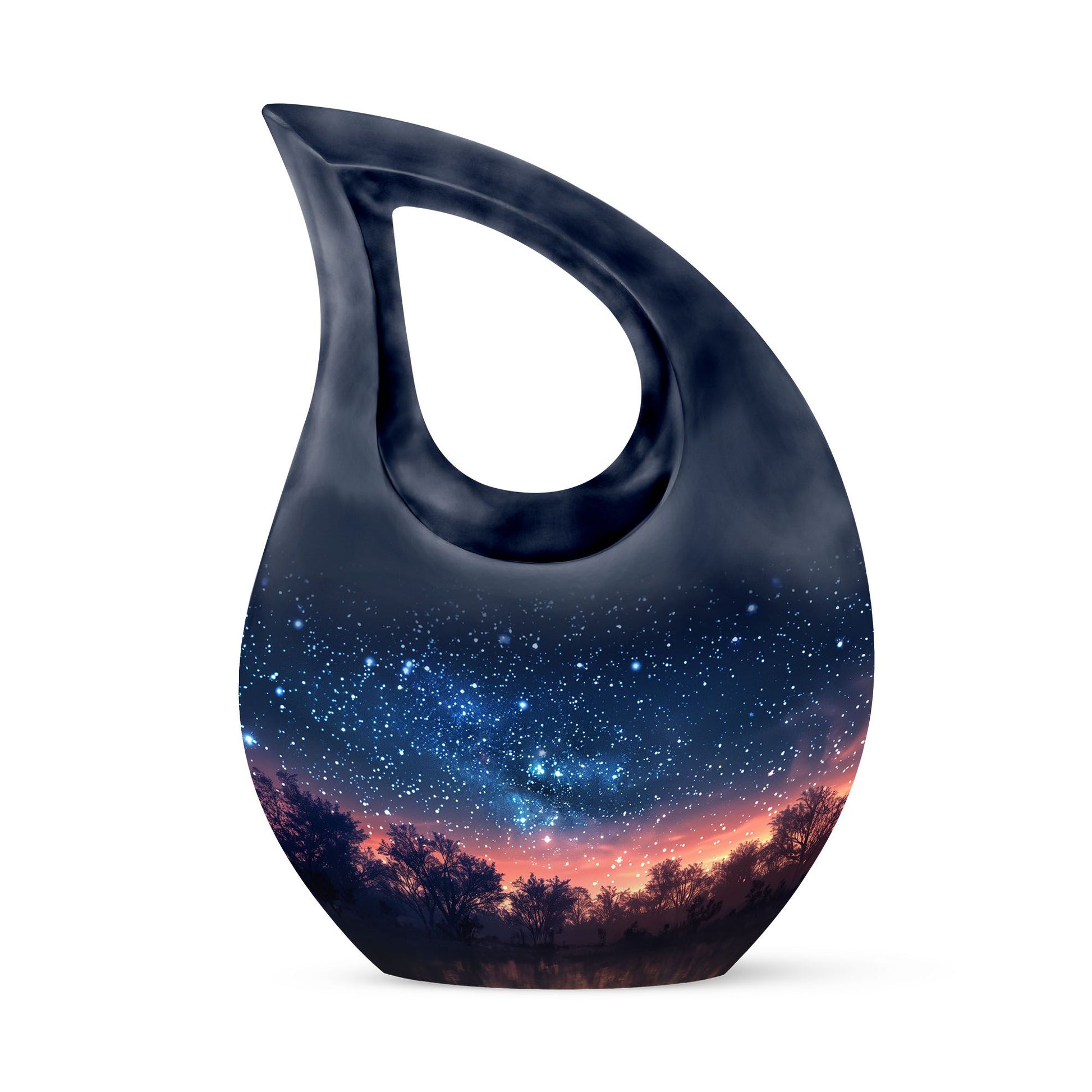 Starry Night Urn - 10 Inch Aluminium Small Cremation Urn For Ashes