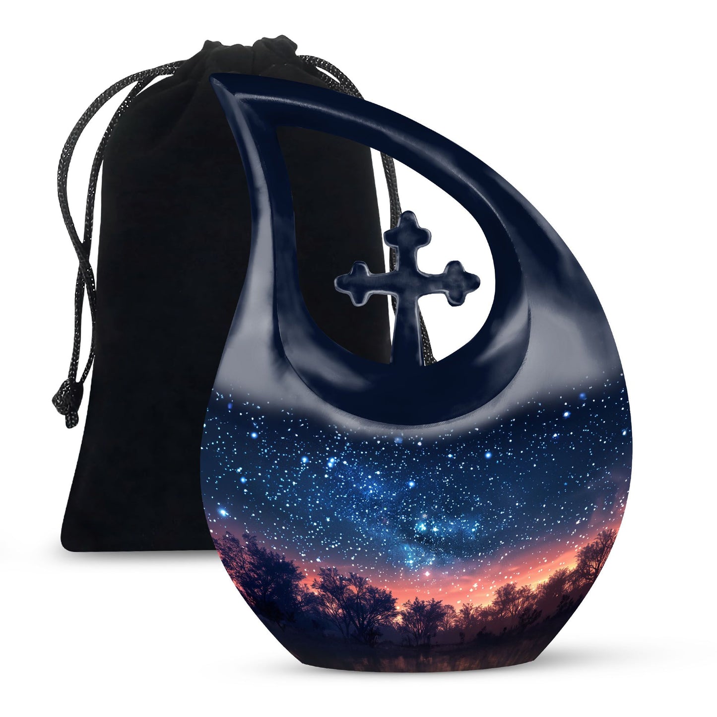 Personalized Galaxy Keepsake Urn for Human Ashes - 10-inch, 200 cu in - Yatskia