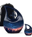 Starry Night Theme Large Urn With 1 Keepsake Urn