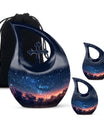 10-inch Starry Night Urn with Cross Drop design,