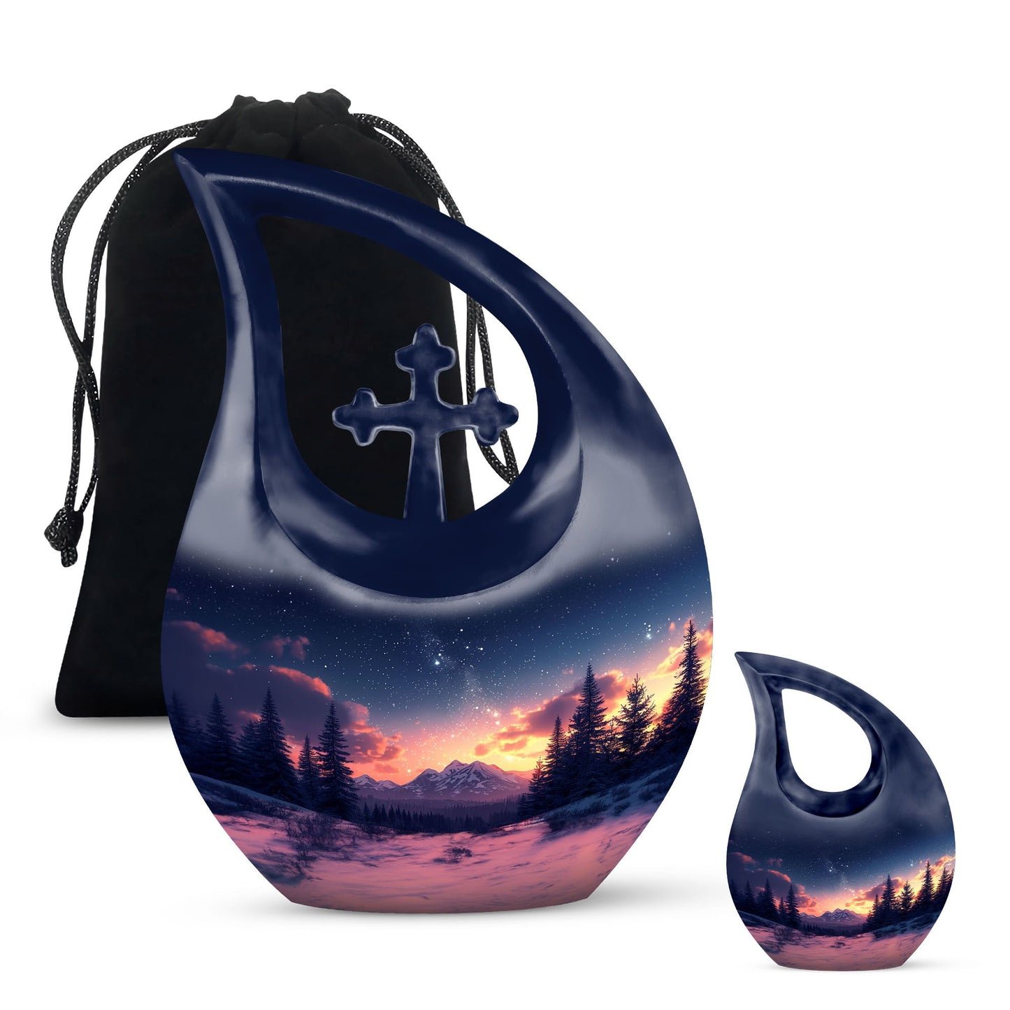 Personalized Galaxy Memorial Urn for Human Ashes - 10-inch, 200 cu in - Yatskia