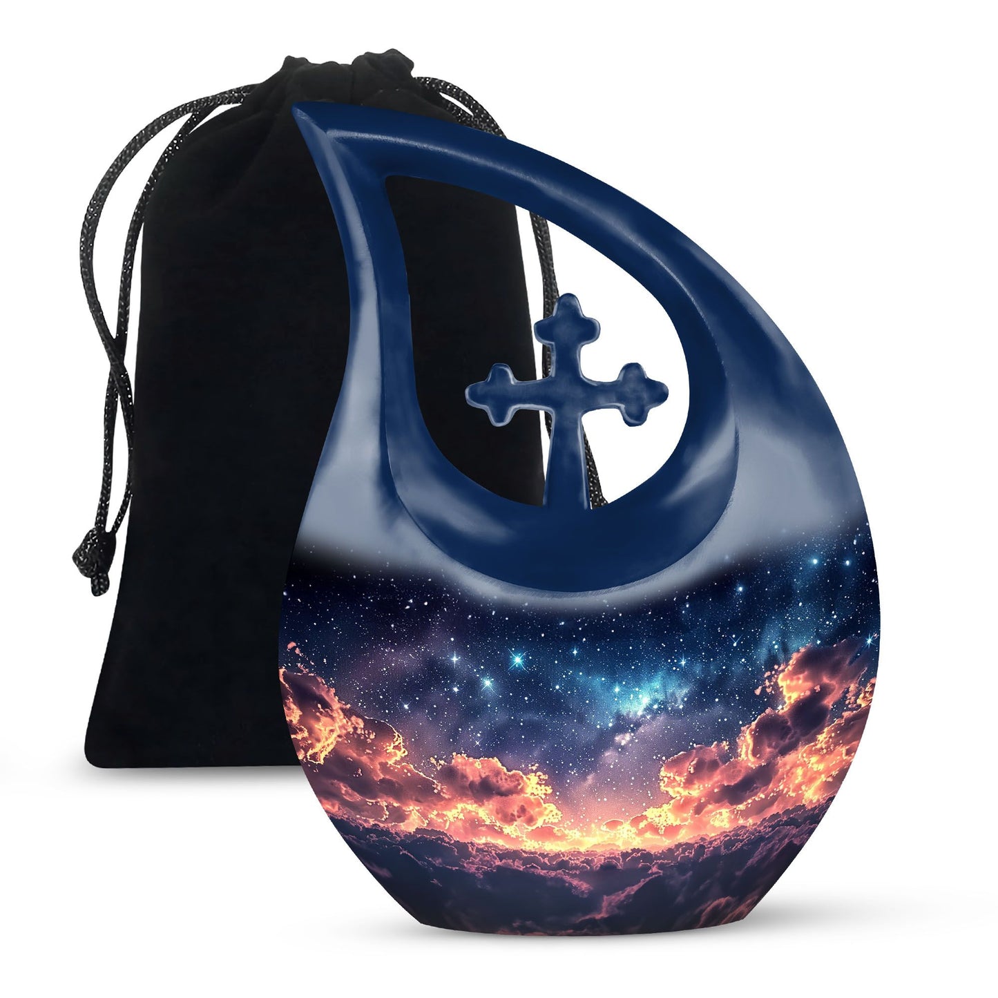 Personalized Galaxy Cremation Urn for Human Ashes - 10-inch, 200 cu in - Yatskia