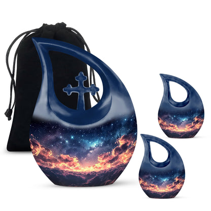 Personalized Galaxy Cremation Urn for Human Ashes - 10-inch, 200 cu in - Yatskia