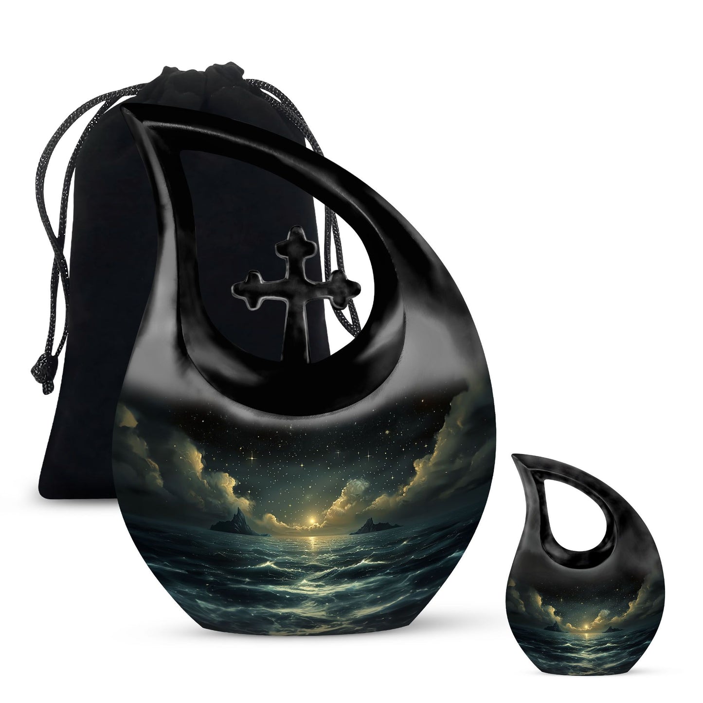 Personalized Galaxy Cremation Urn for Adult - 10-inch, 200 cu in - Yatskia