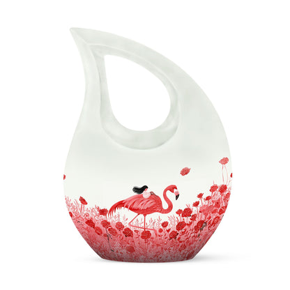 Red Flamingo Urn - Keepsake Urns For Human Ashes For Men & Women