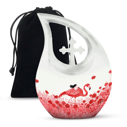 Red Flamingo Urn - Keepsake Urns For Human Ashes For Men & Women