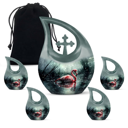 Flamingo themed, 10-inch Cross Drop design