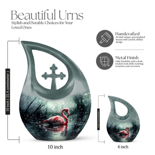 Flamingo themed, 10-inch Cross Drop design