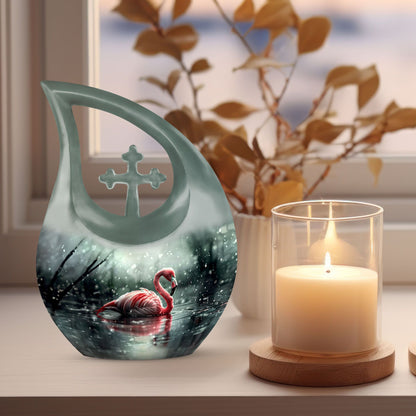 Flamingo themed, 10-inch Cross Drop design