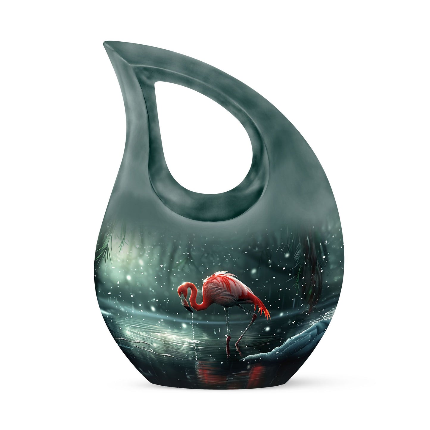 Cross Drop Flamingo Urn, 10 Inch