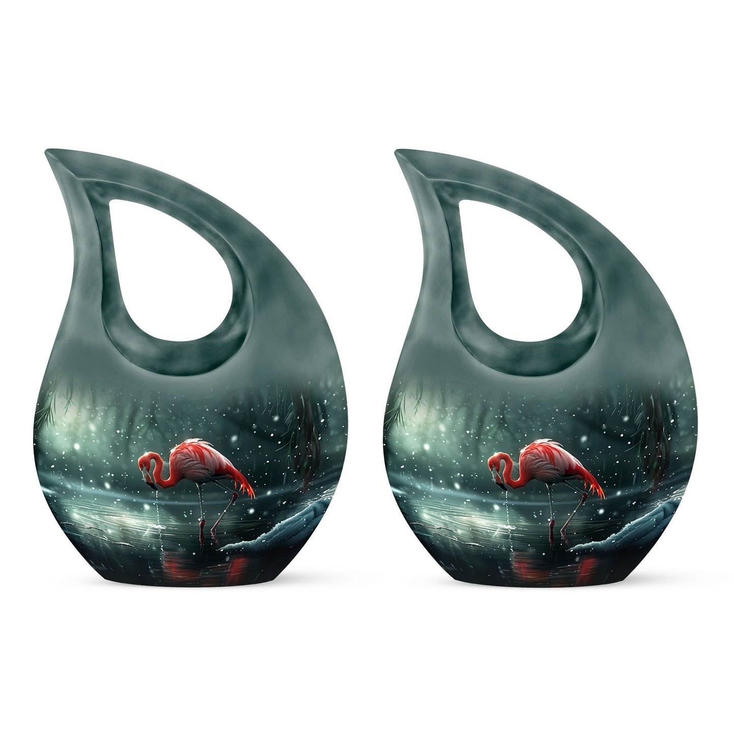 Cross Drop Flamingo Urn, 10 Inch