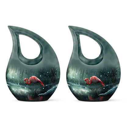 Cross Drop Flamingo Urn, 10 Inch