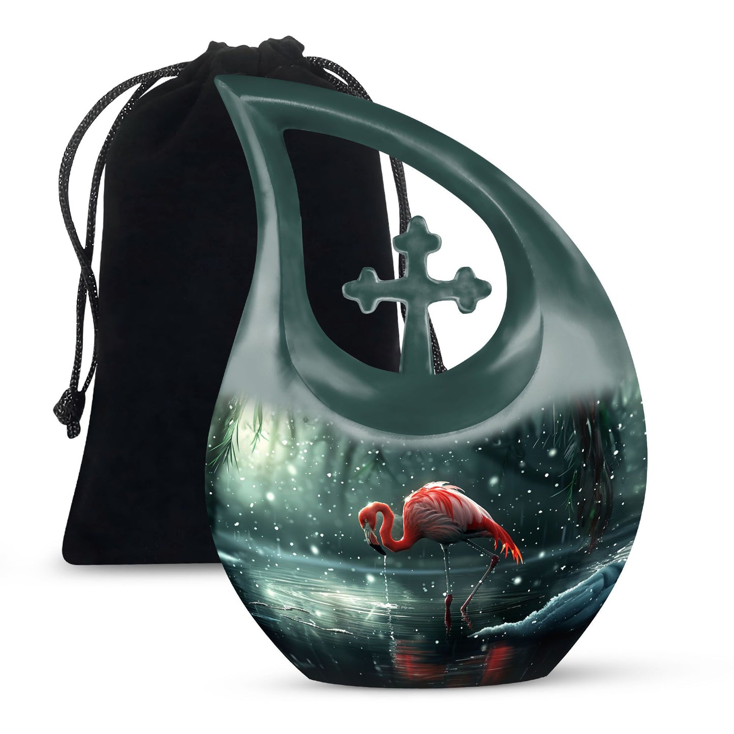 Red Personalized Bird Cremation Urn for Adult - 10-inch, 200 cu in - Yatskia
