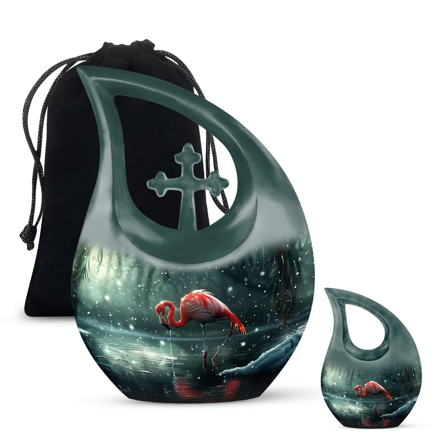 Red Personalized Bird Cremation Urn for Adult - 10-inch, 200 cu in - Yatskia
