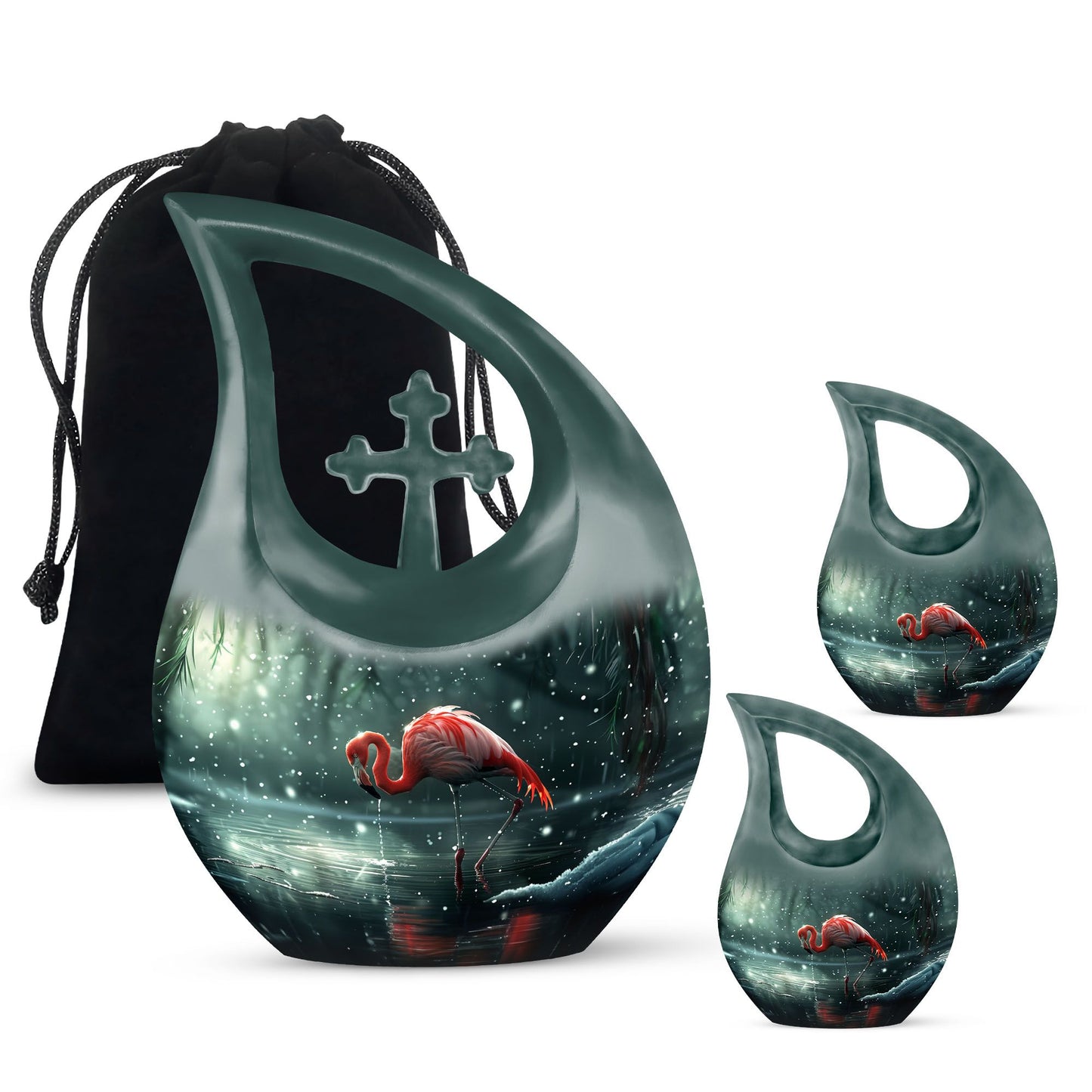 Red Personalized Bird Cremation Urn for Adult - 10-inch, 200 cu in - Yatskia