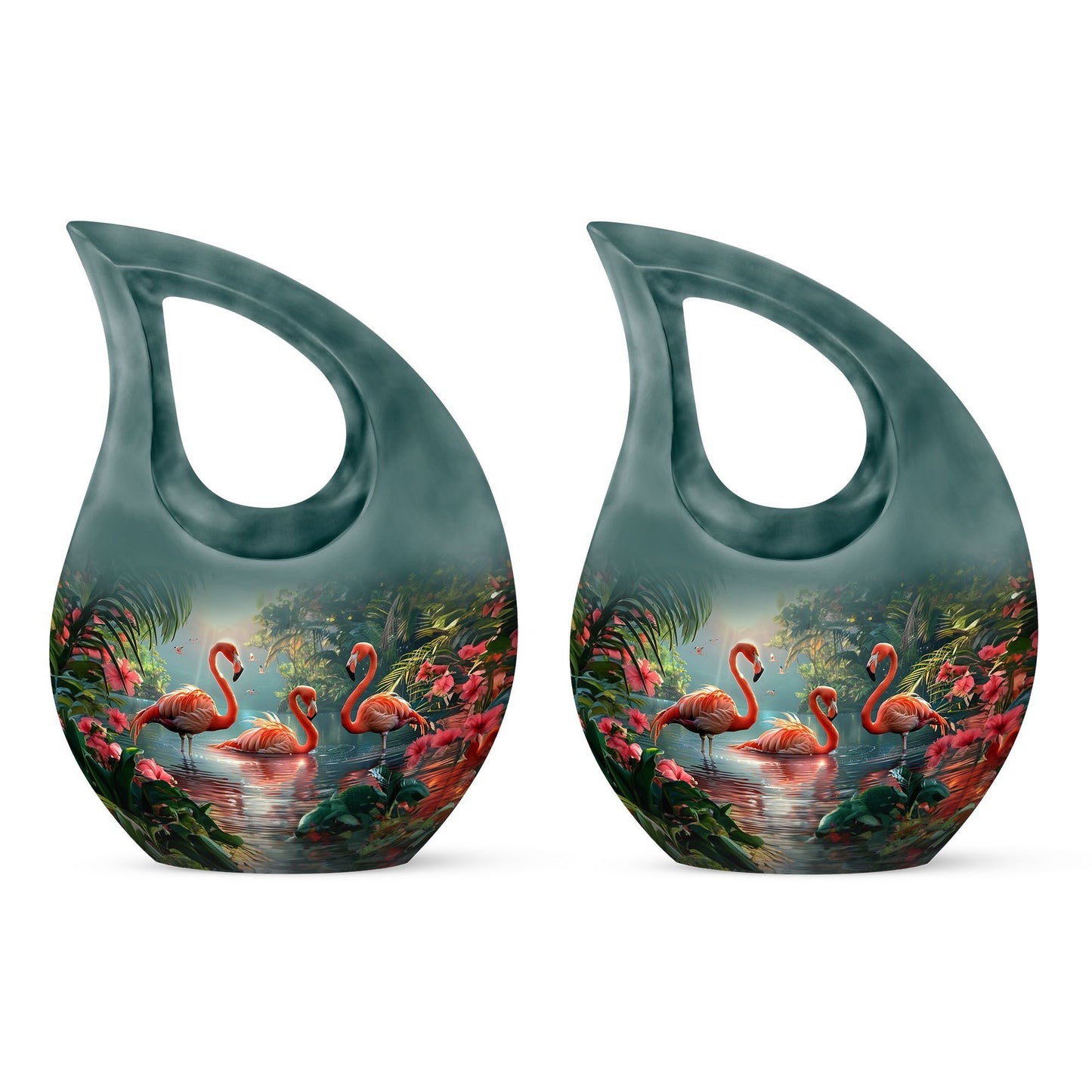 Flamingo-themed Cross Drop design large urn 