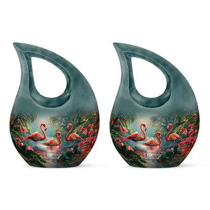 Flamingo-themed Cross Drop design large urn 