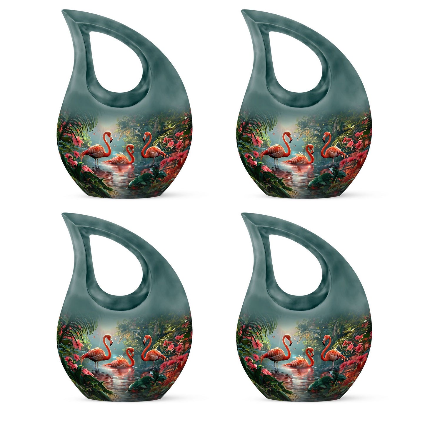 Flamingo-themed Cross Drop design large urn 