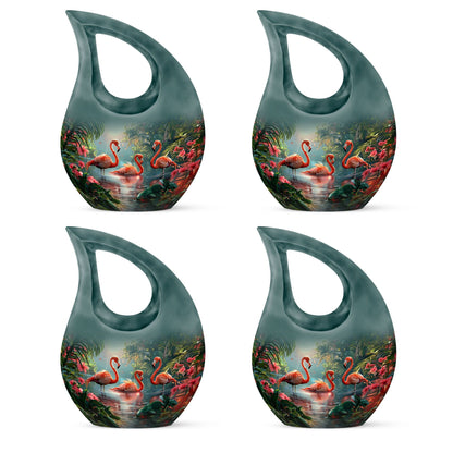Flamingo-themed Cross Drop design large urn 