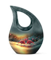 Flamingo-themed 10-inch Cross Drop Cremation Urn