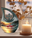 Flamingo-themed 10-inch Cross Drop Cremation Urn