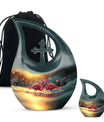 Flamingo-themed 10-inch Cross Drop Cremation Urn