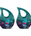 10-inch Flamingo themed Cross Drop urn, 