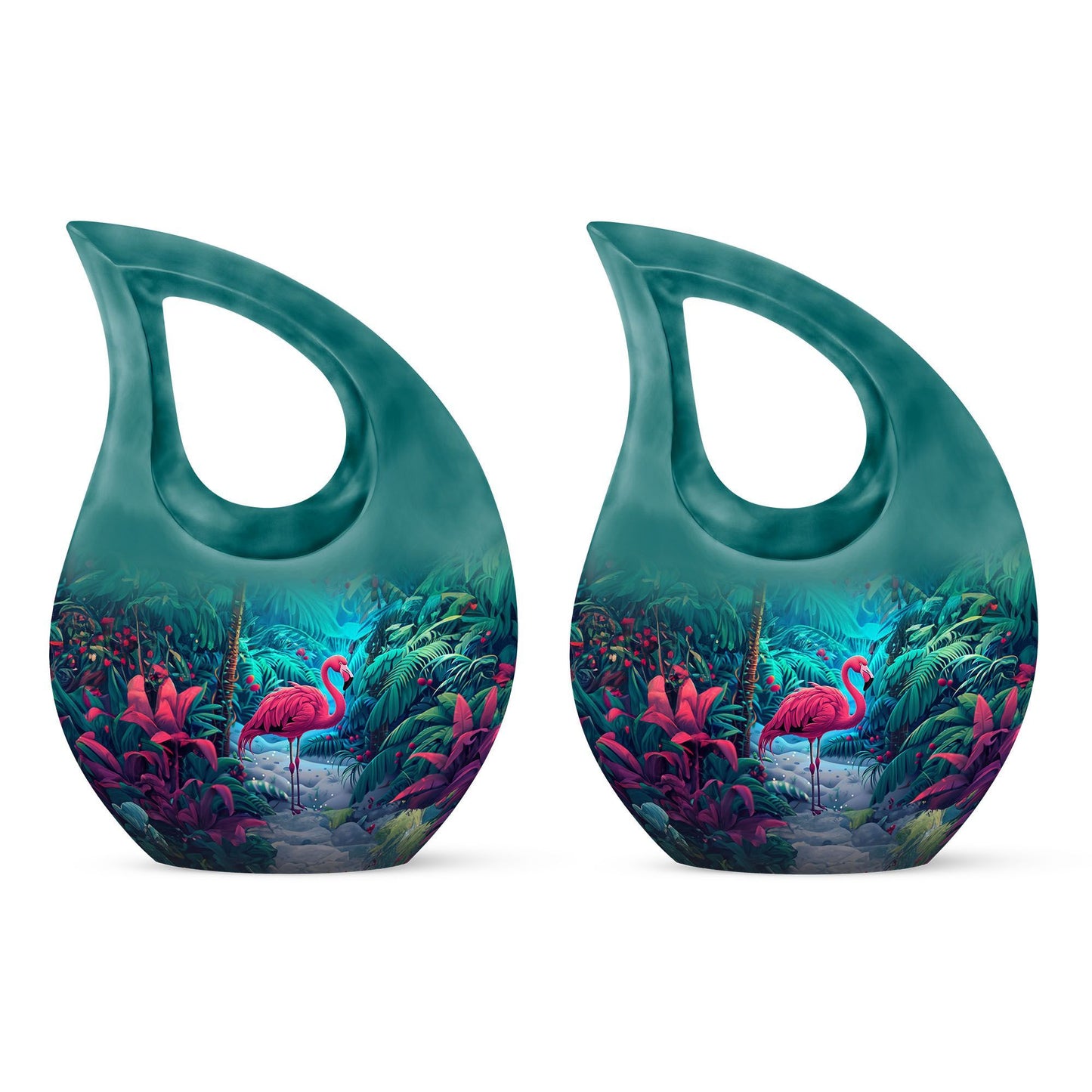 10-inch Flamingo themed Cross Drop urn, 