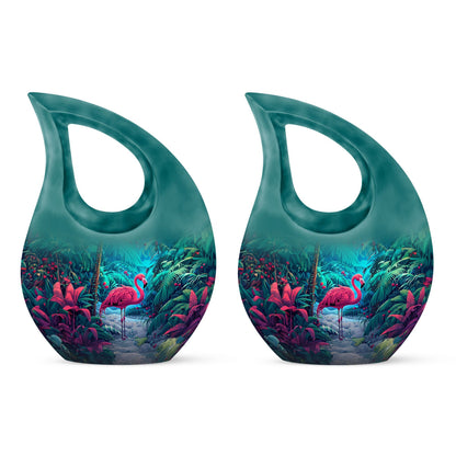 10-inch Flamingo themed Cross Drop urn, 
