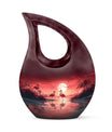 10-inch Flamingo Themed Cross Drop memorial urn