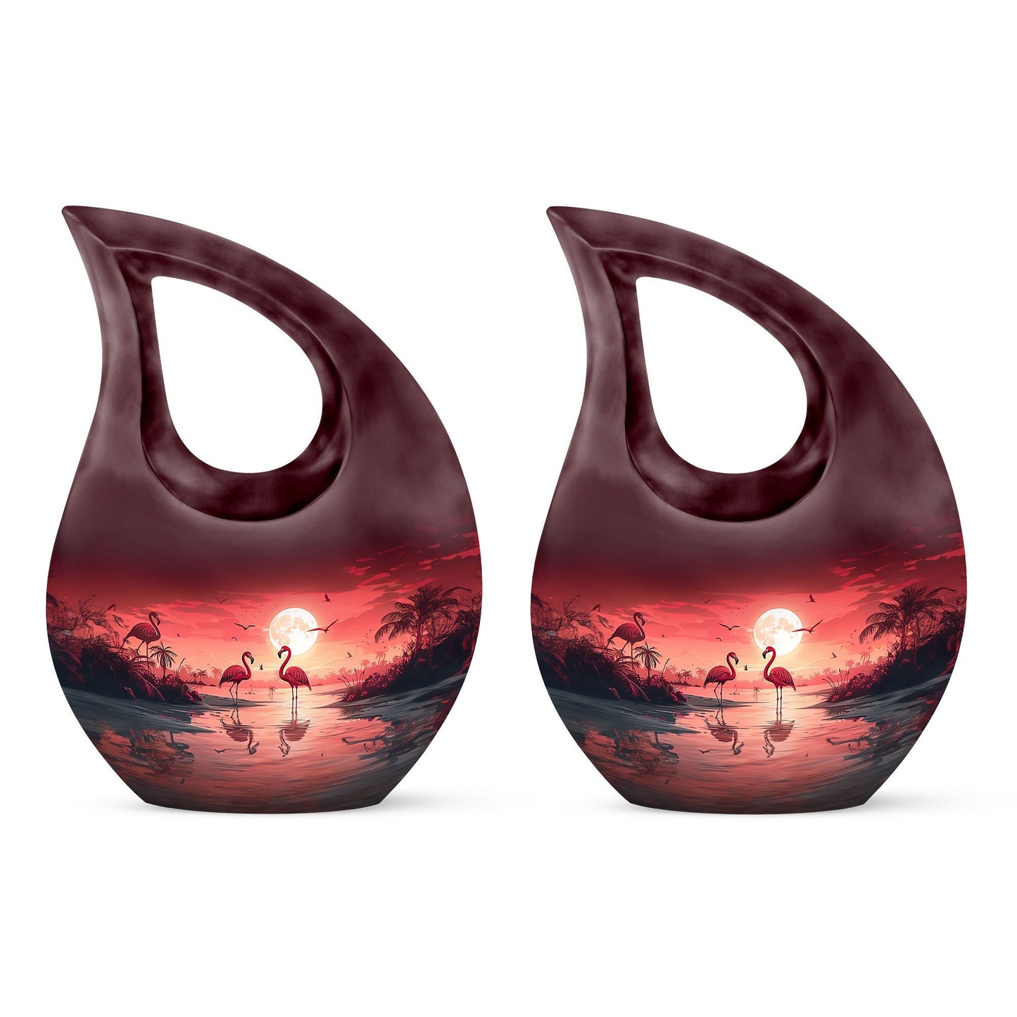 10-inch Flamingo Themed Cross Drop memorial urn