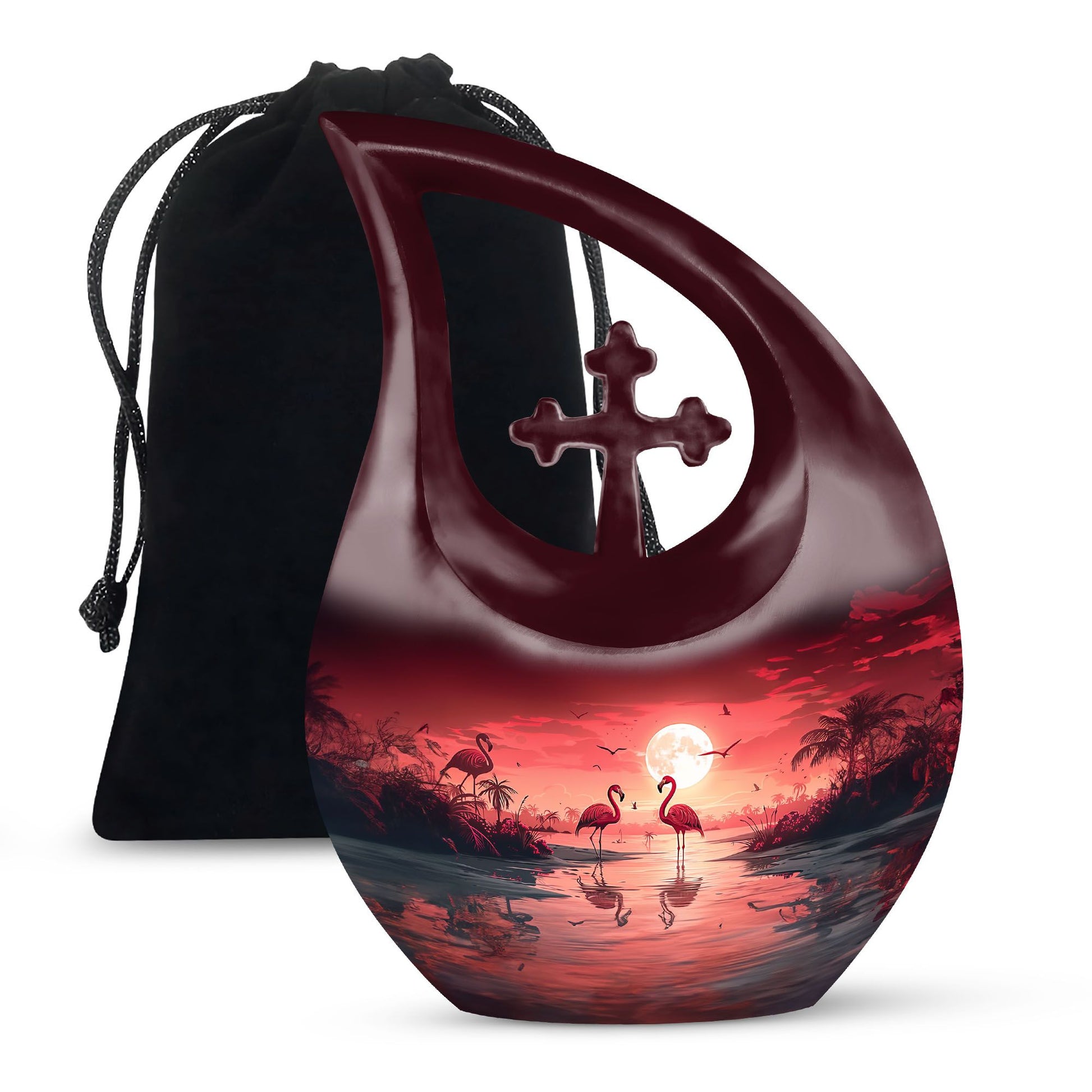 Flamingo Theme Large Urn 10 Inch