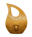 10-inch Lion Urn with Cross Drop design,