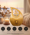 10-inch Lion Urn with Cross Drop design,
