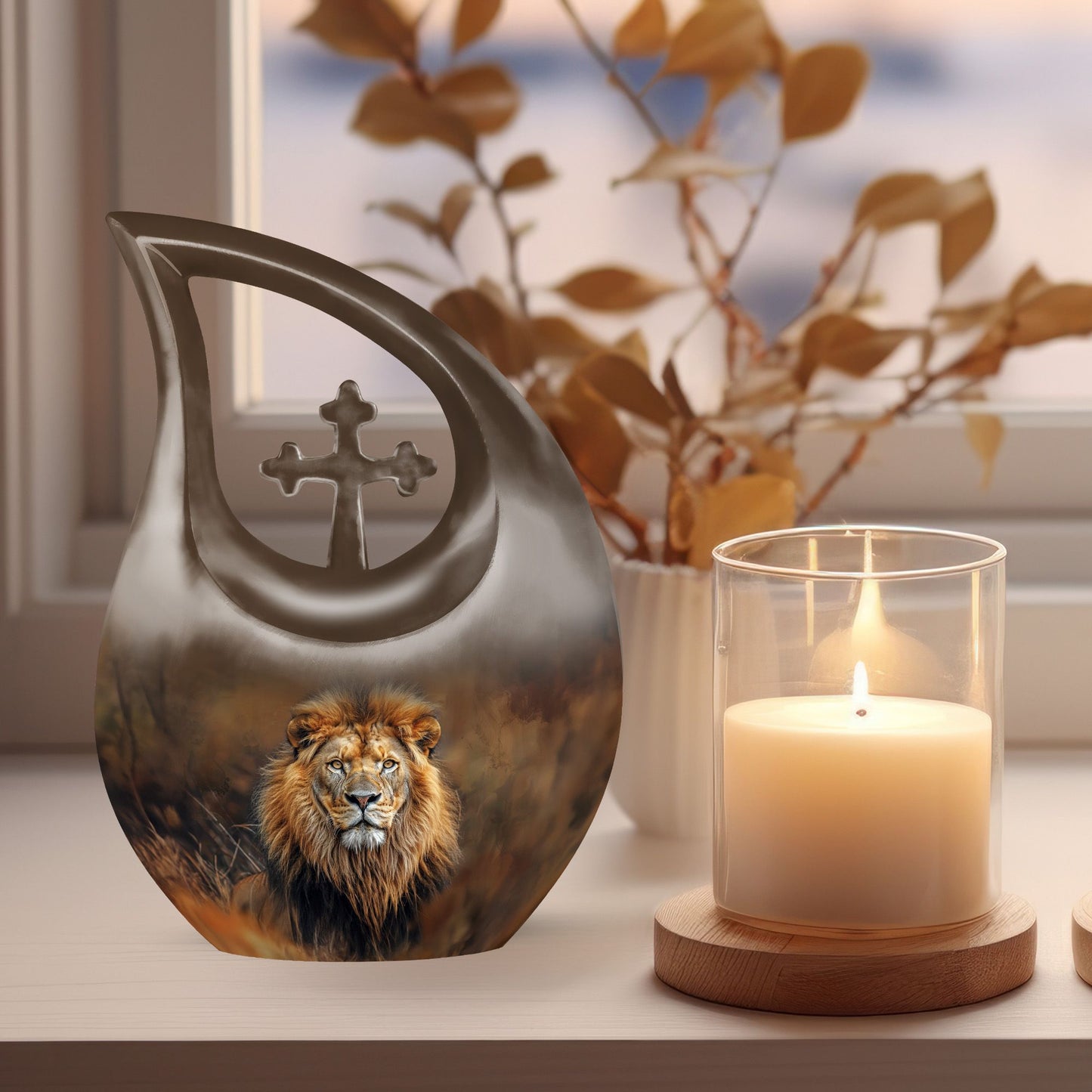 10 Inch Lion themed Cross Drop design