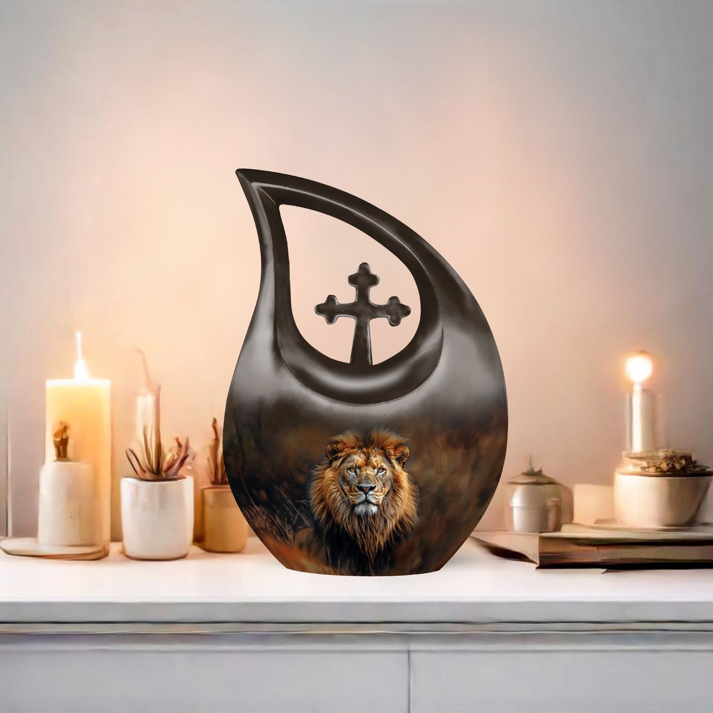 10 Inch Lion themed Cross Drop design