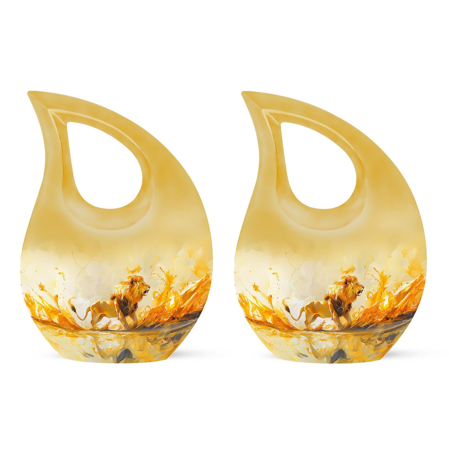 10-inch Lion Themed Cross Drop Dad Urn