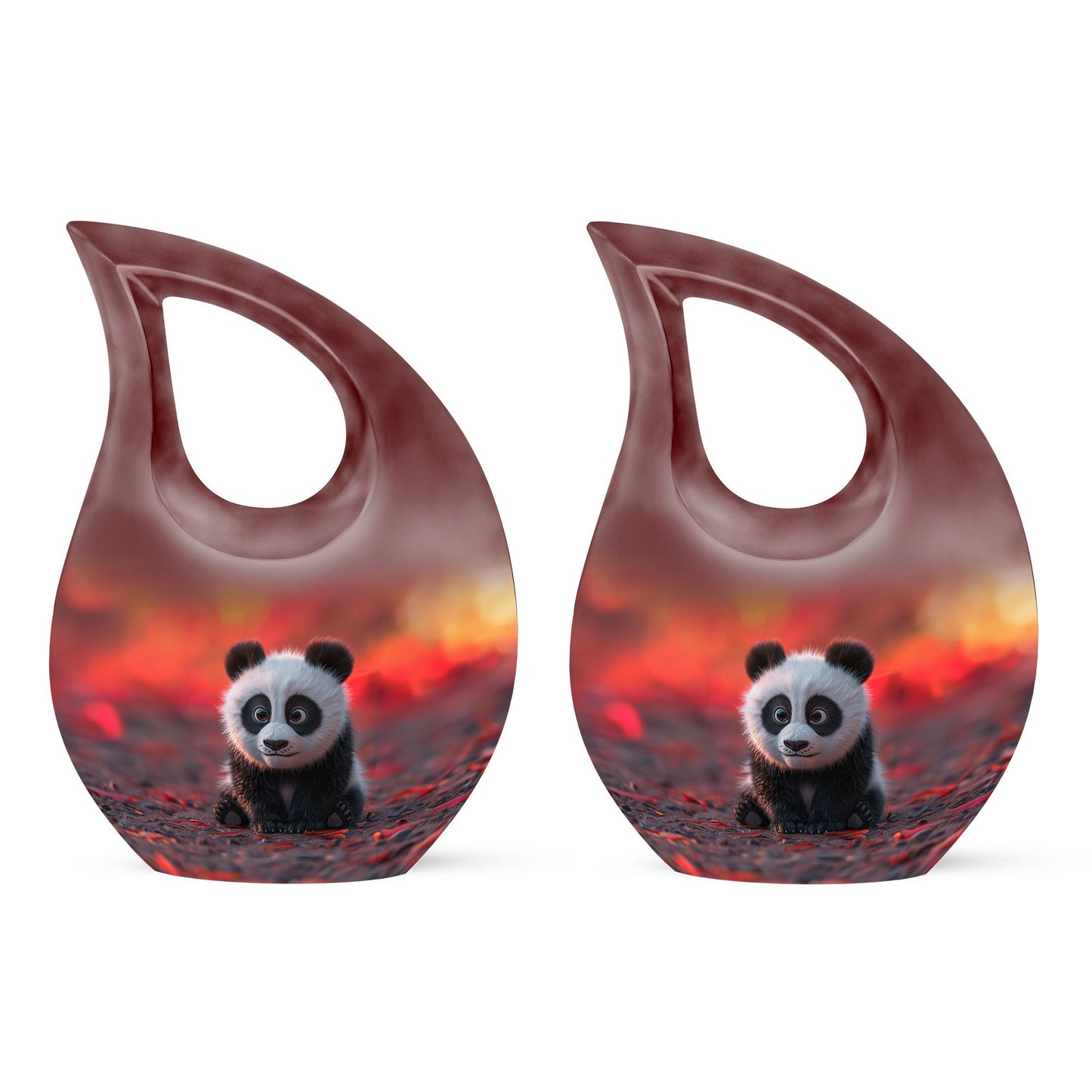 10 inch Panda themed Cross Drop Urn