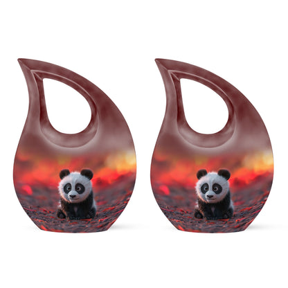 10 inch Panda themed Cross Drop Urn