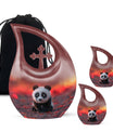 10 inch Panda themed Cross Drop Urn